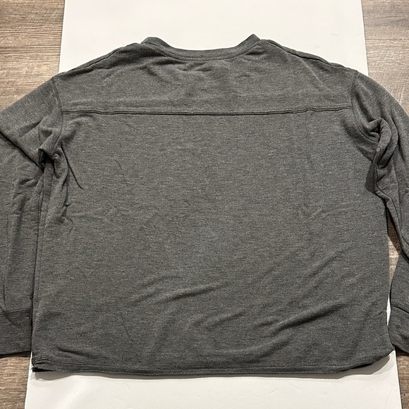 Vintage distressed Heather Gray Long Sleeve Shirt Allergic to Mornings  Large - Picture 6 of 6